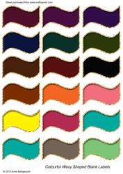 Colourful Wavy Shaped Blank Labels