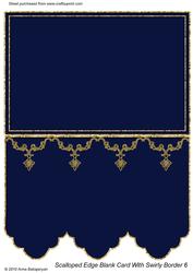 Scalloped Edge Blank Card with Swirly Border 6