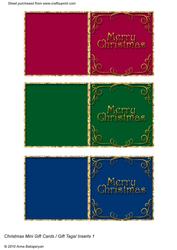 Christmas Mini Gifts Cards/ Gift Tags/ Inserts 1