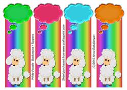 White Poodle Bookmarks / Toppers