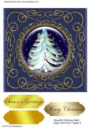 Beautiful Christmas Night Large Card Front / Topper 2