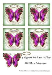 4 Toppers With Butterfly 9