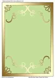 Beautiful Note Paper (pastel Pea Green)