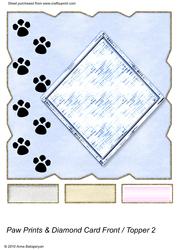 Paw Prints & Diamond Card Front/ Topper 2