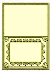 Half-flower Scalloped Frame Blank Cut & Fold Card 1