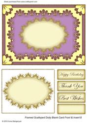 Framed Scalloped Doily Blank Card Front & Insert 8