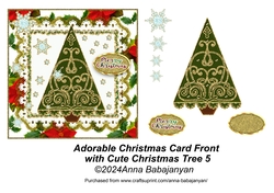 Adorable Christmas Card Front with Cute Christmas Tree 5