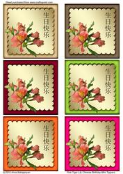 Pink Tiger Lily Chinese Birthday Mini Toppers