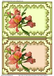Tiger Lilies on Doily Various Occasions Card Fronts/ Toppers