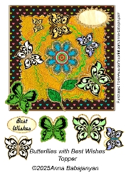 Butterflies with Best Wishes Topper