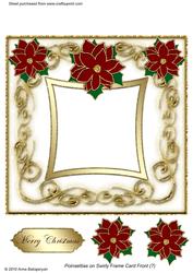 Poinsettia on Swirly Frame Card Front 7