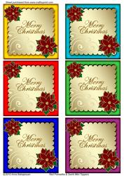 Red Poinsettia & Swirls Mini Toppers