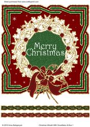 Christmas Wreath with Snowflakes & Bow 1