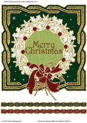 Christmas Wreath with Snowflakes & Bow 2