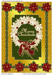 Festive Christmas Frame with Snowflakes Wreath 1