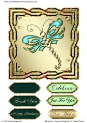 Mysterious Turquoise Dragonfly on Twisted Frame