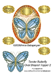 Tender Butterfly Oval Shaped Topper 2