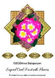 Layered Card Front with Flowers
