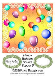 Happy Balloons Square Topper 6