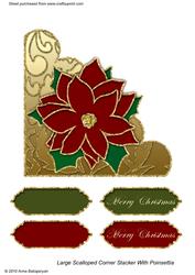 Large Scalloped Corner Stacker with Poinsettia