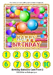 Birthday Balloons Card Front 2