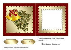 Christmas Bells on Pine Tree Branch Insert 2