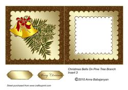 Christmas Bells on Pine Tree Branch Insert 3