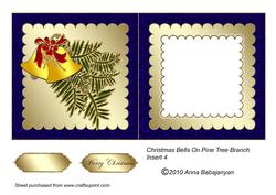 Christmas Bells on Pine Tree Branch Insert 4