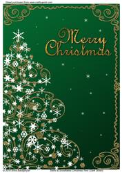 Swirls & Snowflakes Christmas Tree ( Dark Green)