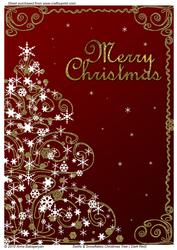 Swirls & Snowflakes Christmas Tree (dark Red)
