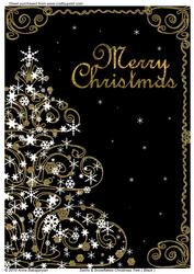 Swirls & Snowflakes Christmas Tree (black)