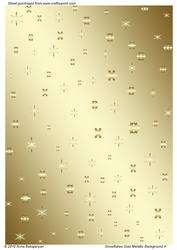 Snowflakes Gold Metallic Background 4