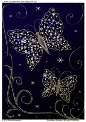 Snowflakes Butterflies & Swirls ( Dark Blue)