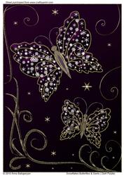 Snowflakes Butterflies & Swirls ( Dark Purple)