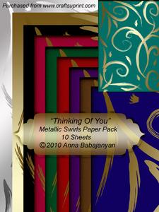 Thinking of You Metallic Swirls Paper Pack