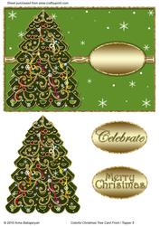 Colorful Christmas Tree Card Front / Topper 5