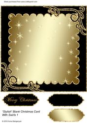 Stylish Blank Christmas Card with Swirls 1
