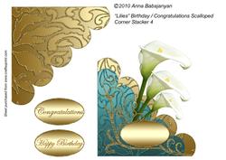 Lilies Birthday / Congratulations Scalloped Corner Stacker