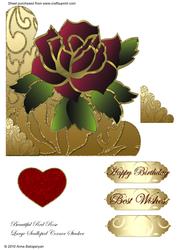 Beautiful Red Rose Large Scalloped Corner Stacker