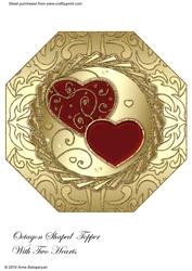 Octagon Shaped Topper with Two Hearts
