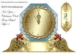 New Year / Christmas Clock Fancy Shaped Topper 4