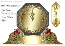 New Year / Christmas Clock Fancy Shaped Topper 5