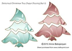 Patterned Christmas Tree Paper Piecing (set 2)