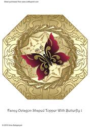 Fancy Octagon Shaped Topper with Butterfly 1