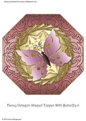 Fancy Octagon Shaped Topper with Butterfly 6