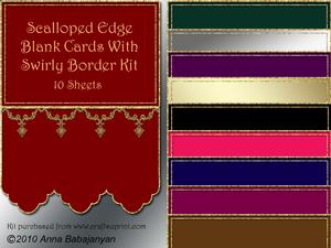 Scalloped Edge Blank Cards with Swirly Border Kit