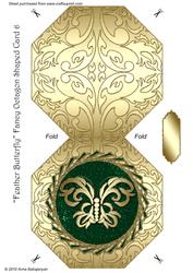 Feather Butterfly Fancy Octagon Shaped Card 6