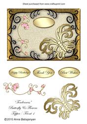 Tenderness Butterfly & Flowers Topper/ Front 1