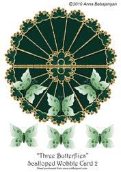 Three Butterflies Scalloped Wobble Card 2