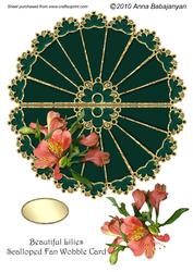 Beautiful Lilies Scalloped Fan Wobble Card
